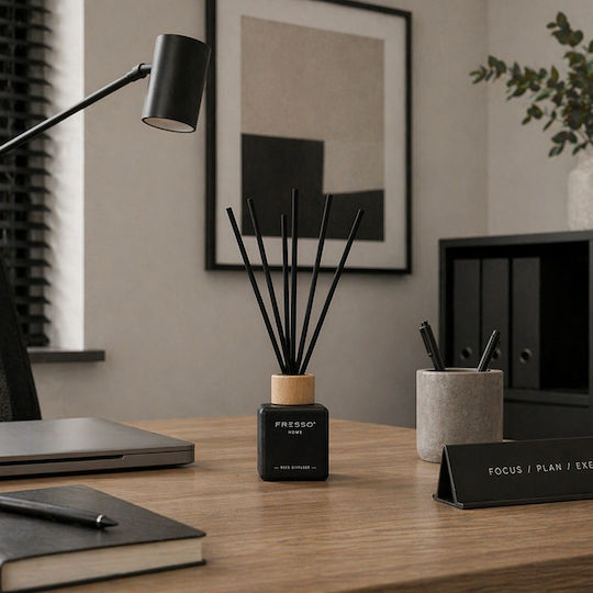 Fresso Αρωματικό Χώρου Στικ Amora 100 Ml Premium Home Reed Diffuser Flowscent Μαύρο Γυάλινο Μπουκάλι Μαύρα Στικ Fiberglass 1 Τεμ 390013/fre Fresso 5905979390013