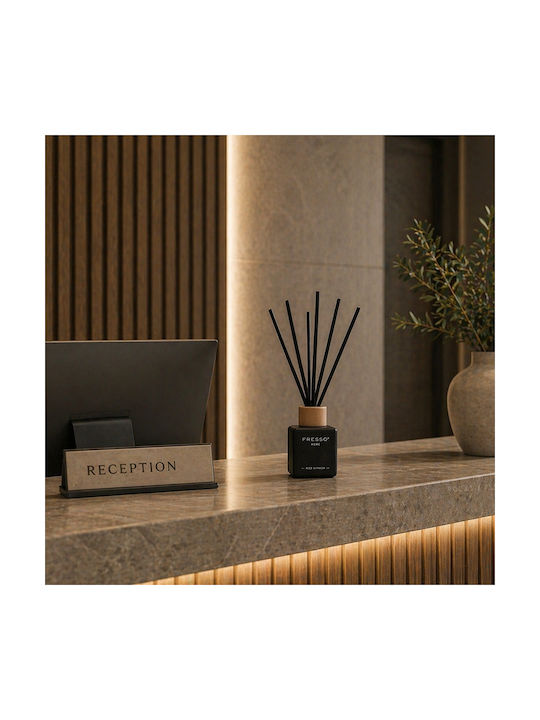 Fresso Raumduft Stäbchen Amora 100 Ml Premium Zuhause Reed Diffusor Fluoreszierend Schwarzes Glasflasche Schwarze Stäbchen Fiberglas 1 Stück 390013/fre