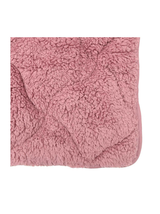 vidaXL Pătură Fleece Dublă 200x200 cm Roz