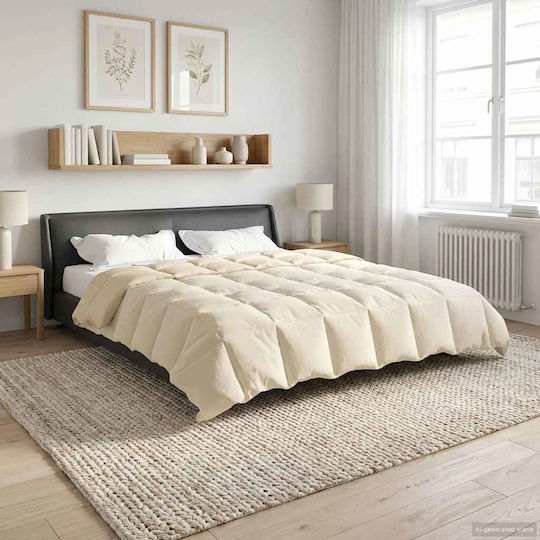 vidaXL Samtige Übergröße Decke 240x260cm Crem