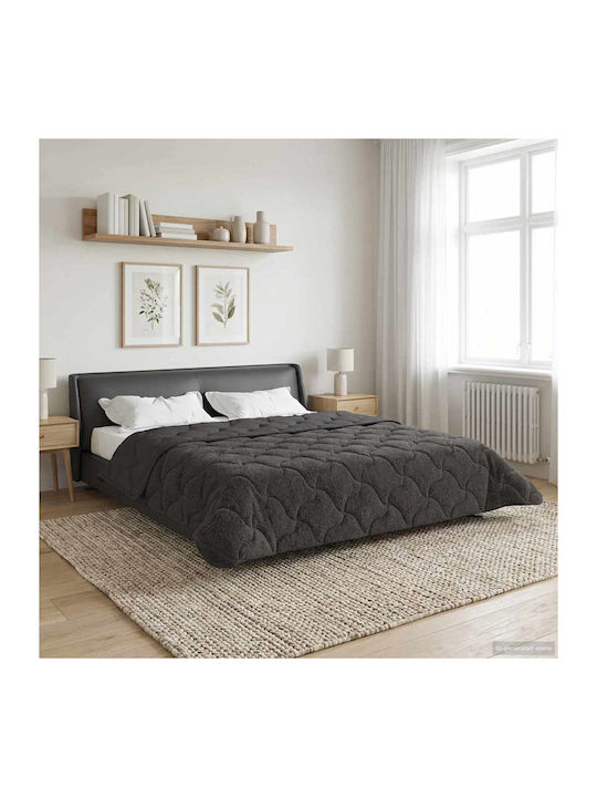 vidaXL Κουβέρτα Fleece Διπλή 200x240εκ. Ανθρακί