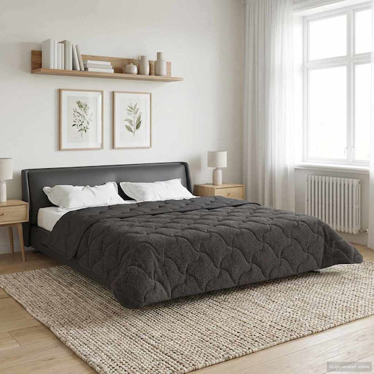 vidaXL Fleece-Decke Doppel 200x240cm Anthrazit