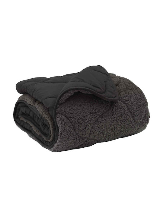 vidaXL Pătură Fleece Canapea 135x200 cm Antracit