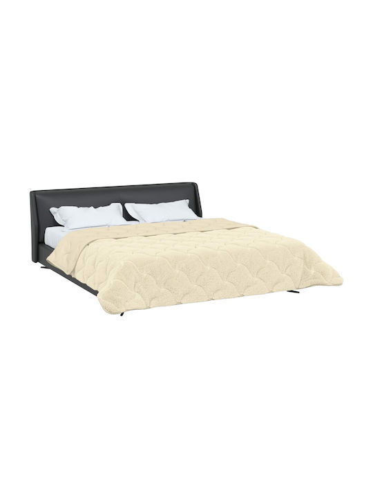 vidaXL Pătură Fleece Dublă 200x240 cm Crem