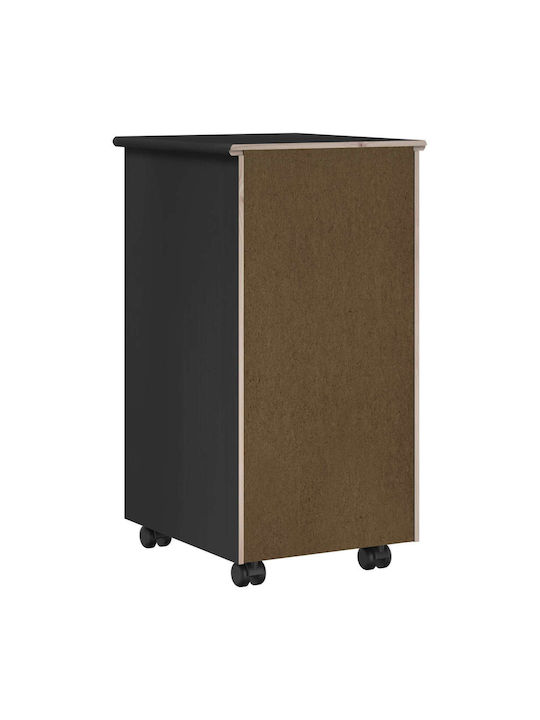 Office Drawer from Solid Wood Black 34x39x65.5cm