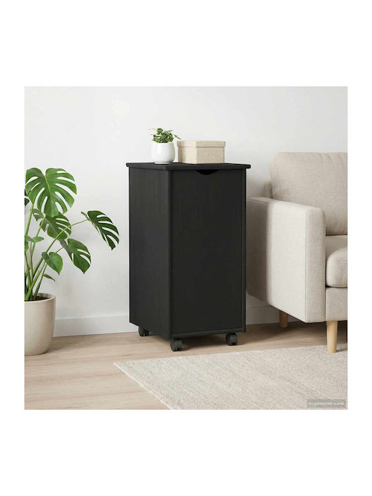 Office Drawer Made of Solid Wood Black 34x39x65.5cm