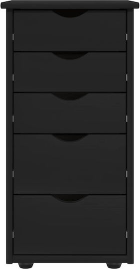 Sertar De Birou Din Lemn Masiv Negru 34x39x61.5cm
