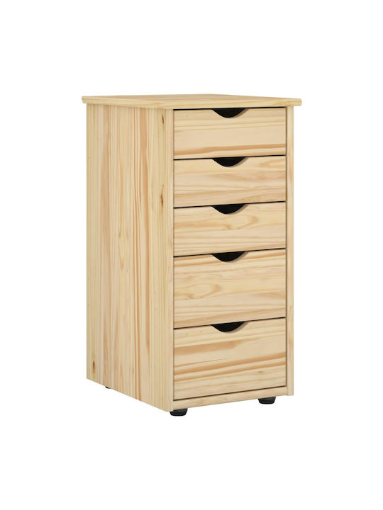 Office Drawer Made of Solid Brown Wood 34x39x61.5cm