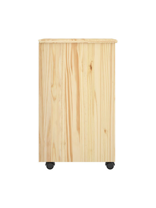 Office Drawer Made of Solid Wood with Wheels & Brown Drawers 63.5x39x65.5cm