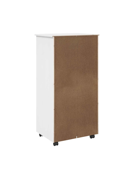 Büroaufbewahrungsschublade aus Massivholz Weiß 53x39x103cm