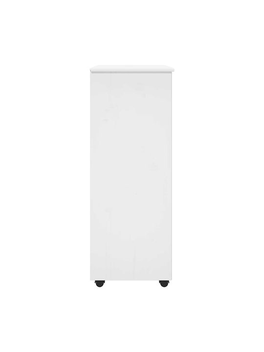 Büroaufbewahrungsschublade aus Massivholz Weiß 53x39x103cm