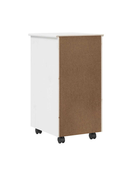 Office Drawer Made of Solid Wood White 34x39x65.5cm