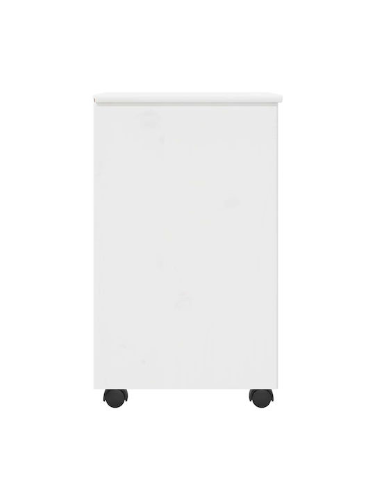 Office Drawer Made of Solid Wood White 34x39x65.5cm
