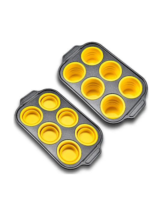 Metal Muffin Bakeware Tin 6 Silicone Cups