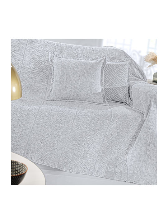 Guy Laroche Soho Zweisitzer-Sofa Überwurf Chenille 180x250cm Silber