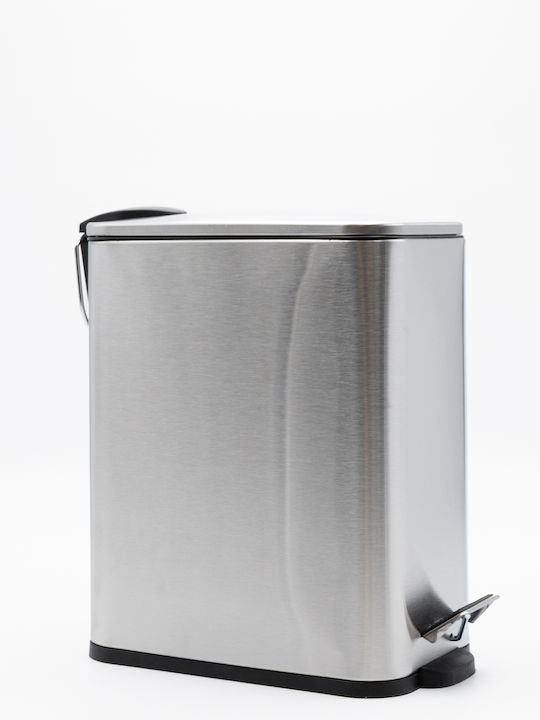 Hotel Slim Inox Pedal Bin Set 5l Soft Close & Metal Brush