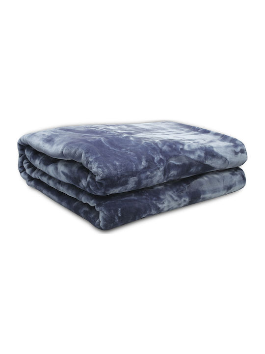 Sunshine Iris Velvet Blanket Single 160x220cm Blue
