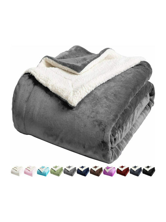 Ehome Sherpa Decke Übergröße 220x240cm Hellgrau PROV-Hellgrau