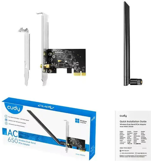 Cudy We650 Dual-band Wifi 5 PCI-e 433 + 200 Mbps PCI-we650
