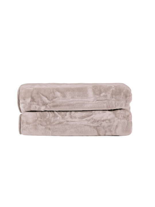 Kentia Notte Velvet Blanket King Size 260x240cm Beige