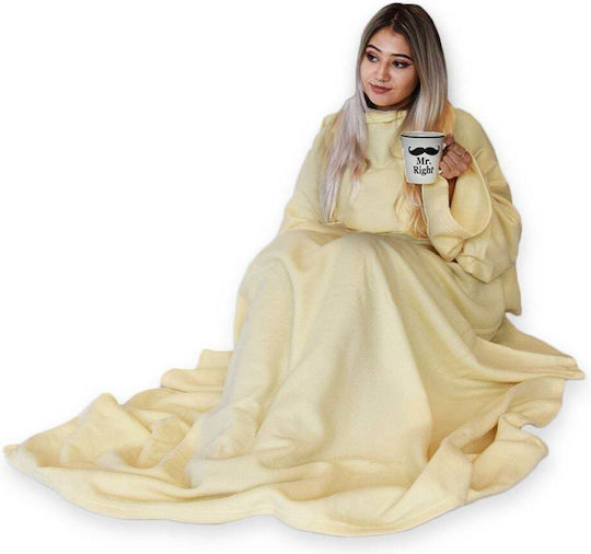 Mikamax Snug Rug Κουβέρτα με Μανίκια 140x180εκ. Beige Mikamax Snug Rug Κουβέρτα με Μανίκια 140x180εκ. Beige