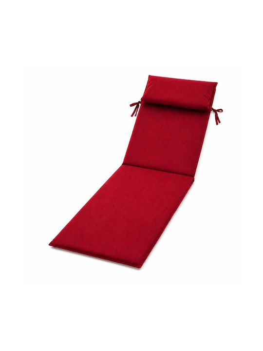 Pucioasa Pernă Pentru Pat De Soare Cu Spătar Roșie 60x190cm