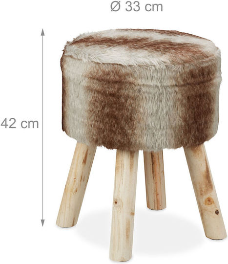 Living Room Wooden Stool Brown 42x33x42cm