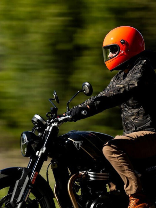 Biltwell Gringo S Gloss Hazard Orange Motorcycle Helmet Full Face DOT / ECE 22.06