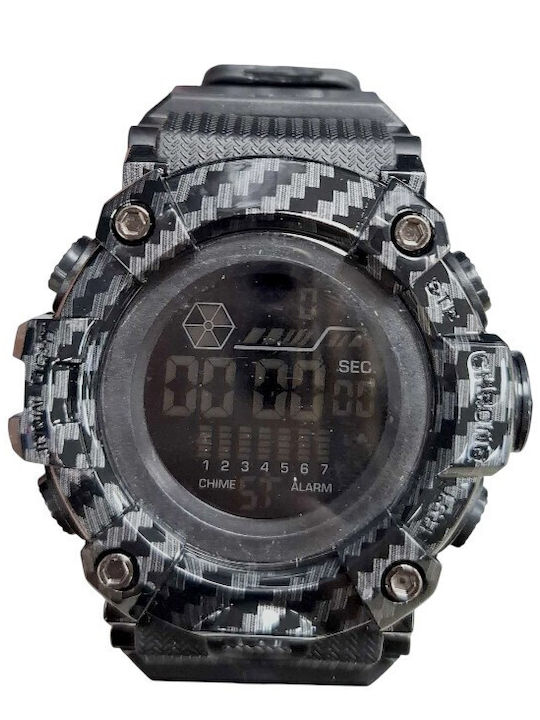 Digital Men's Watch 40mm Battery with Black Rubber Strap