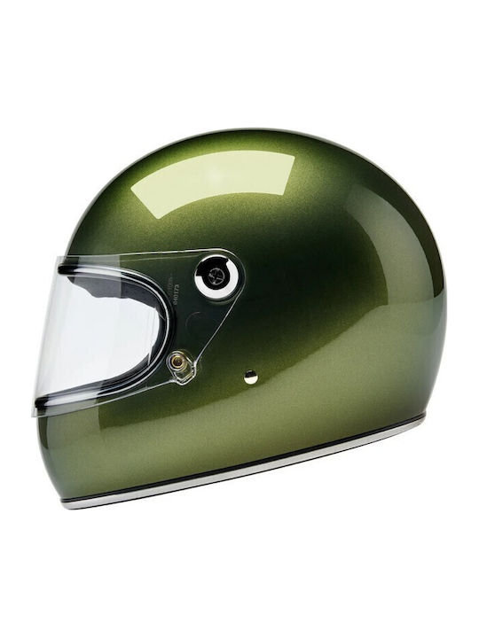 Biltwell Gringo S Metallic Dart Green Cască Moto Față Întreagă DOT / ECE 22.06