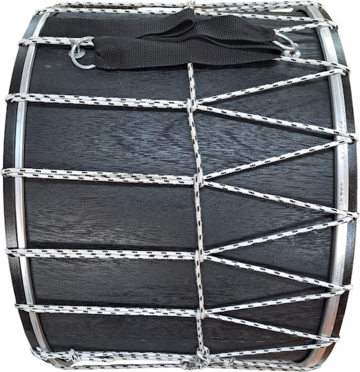 Traditional Handmade Black 20 Inch Drum With Rope