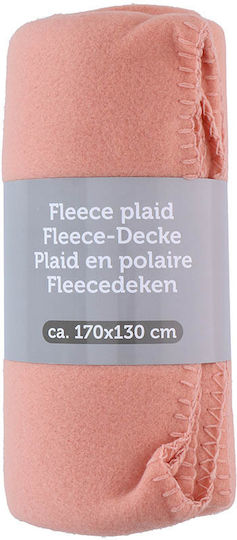 Κουβέρτα Fleece Μονή 170x130εκ. Coral