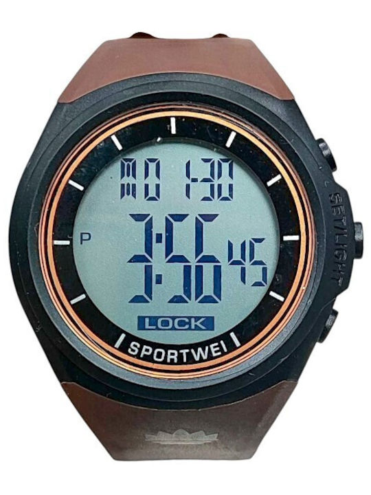 Battery Watch with Rubber Strap
