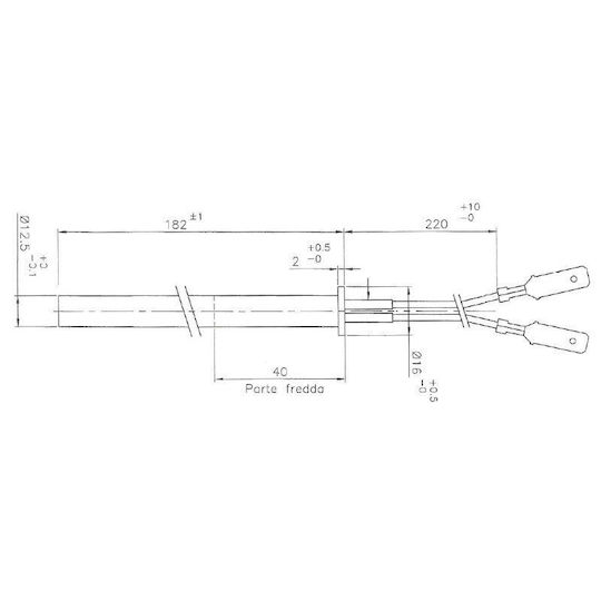 Отоплителна Устойчивост За Пелетна Печка Дължина 182mm 350w Edilkamin Thermorossi X2