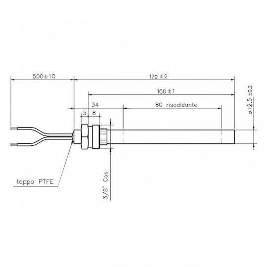 Отоплителна Устойчивост За Пелетна Печка Дължина 170mm 350w Burnit Palazzetti Royal Pasqualicchio X3