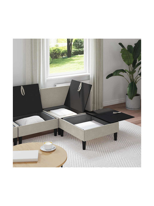 Colțar Canapea cu Spațiu de Depozitare Ovăz 210x140x82cm