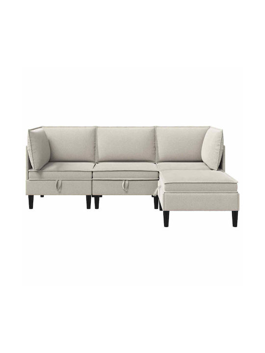 Colțar Canapea cu Spațiu de Depozitare Ovăz 210x140x82cm