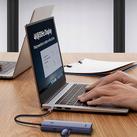 Baseus Hub 3 Θυρών με σύνδεση USB-A Γκρι