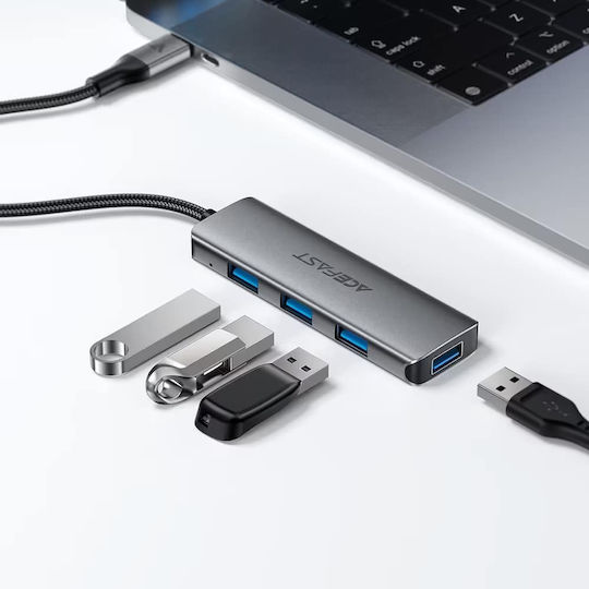 Acefast Hub 4 Ports with USB-A Connection Gray