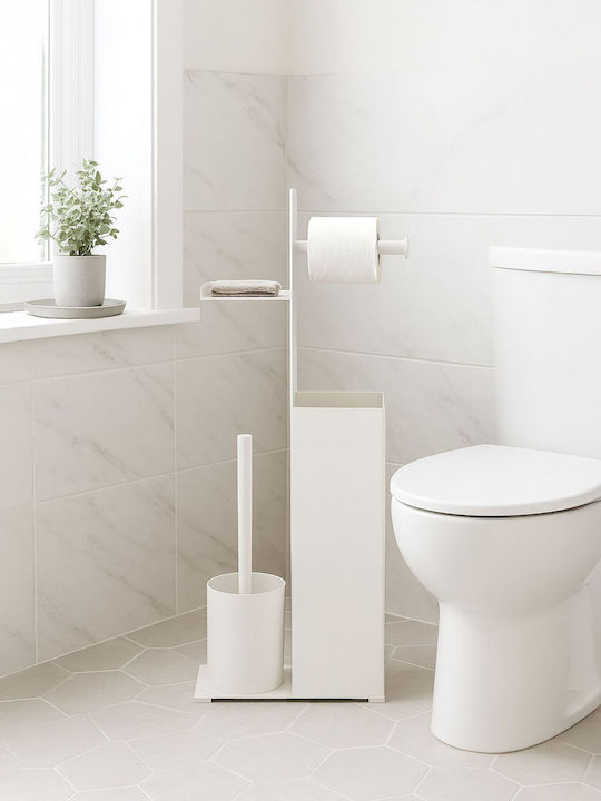 Relaxdays Metallische Toilettenbürste Badezimmer Weiß