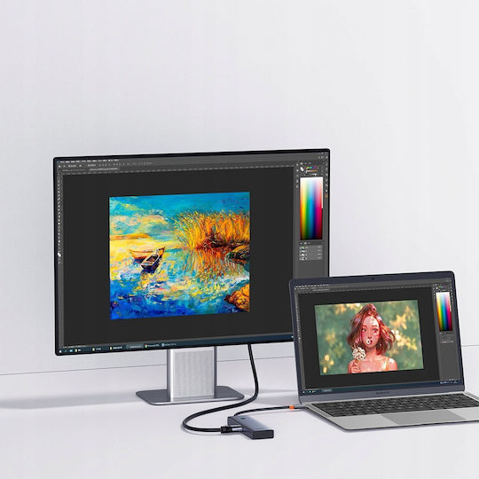 Baseus Hub 3 Θυρών με σύνδεση USB-A Γκρι