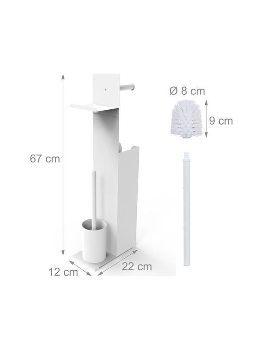 Relaxdays Metallische Toilettenbürste Badezimmer Weiß