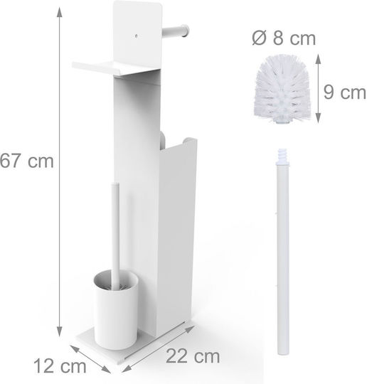 Relaxdays Metallische Toilettenbürste Badezimmer Weiß