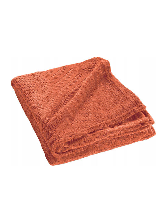 Douceur d'Intérieur Fleesedecke Couch 125x150cm Orange