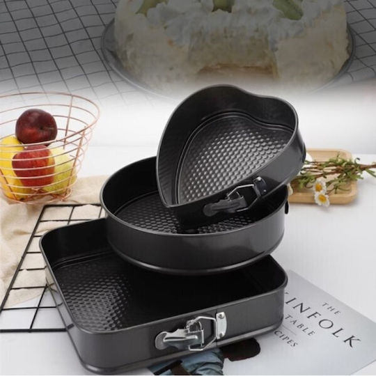 5Five Formă Pentru Tort Inimă Din Oțel Inoxidabil Cu Bază Detasabilă 28x26cm 3 Bucăți