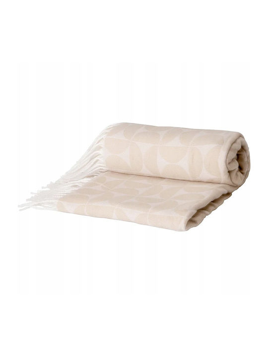 Home&Styling Collection Κουβέρτα Καναπέ με Κρόσσια 130x160εκ. Μπεζ