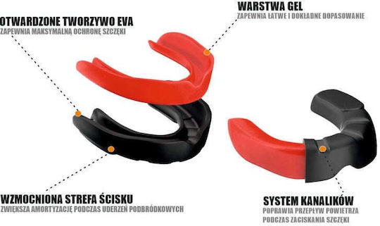 Gel Mouthguard + Box Black Red Geltech Red