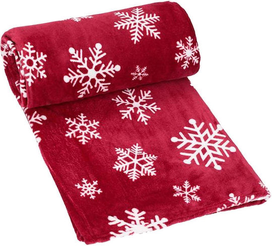 Xριστουγεννιάτικη Κουβέρτα Fleece Κόκκινη Μονή 150x200εκ Xριστουγεννιάτικη Κουβέρτα Fleece Κόκκινη Μονή 150x200εκ