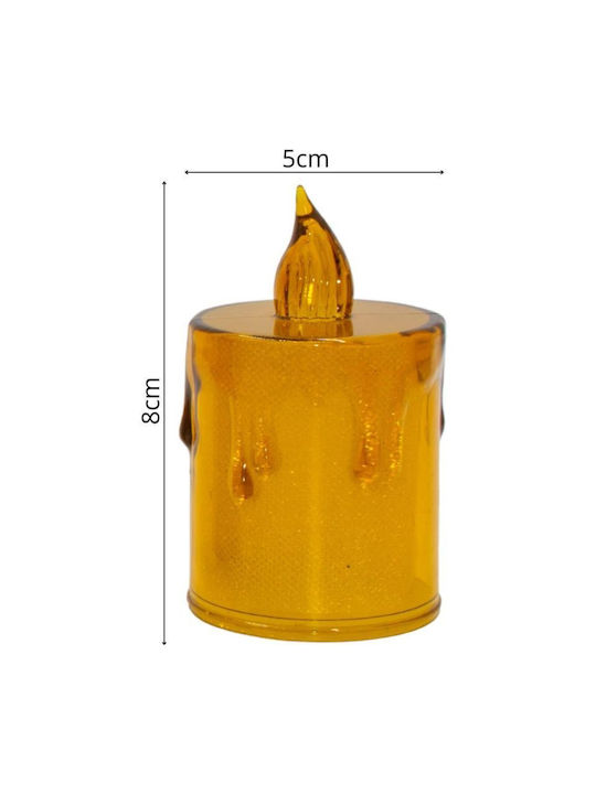 Lumânare Decorativă 8 Cm Chihlimbar Alb Cald 1 Led Alb