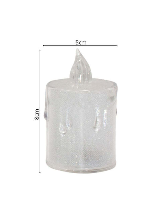 Decorative Candle 8 Cm Transparent Warm White 1 Led White